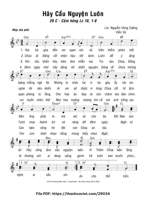 Hãy cầu nguyện luôn - Lm. Nguyễn Hùng Cường - Viễn Xứ - trang 1