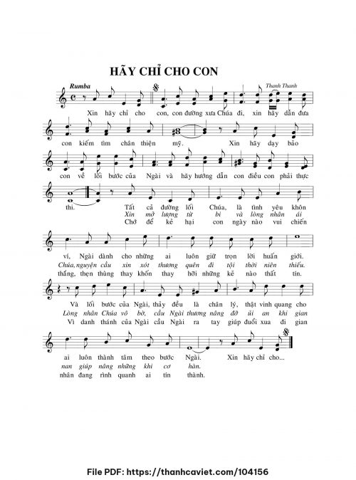 Hãy chỉ cho con - Thanh Thanh - trang 1
