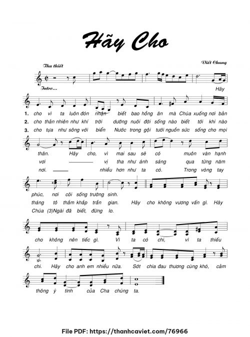 Hãy cho - Viết Chung - trang 1