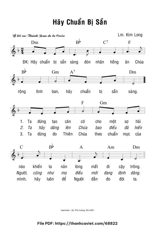 Hãy chuẩn bị sẵn - Lm. Kim Long - trang 1