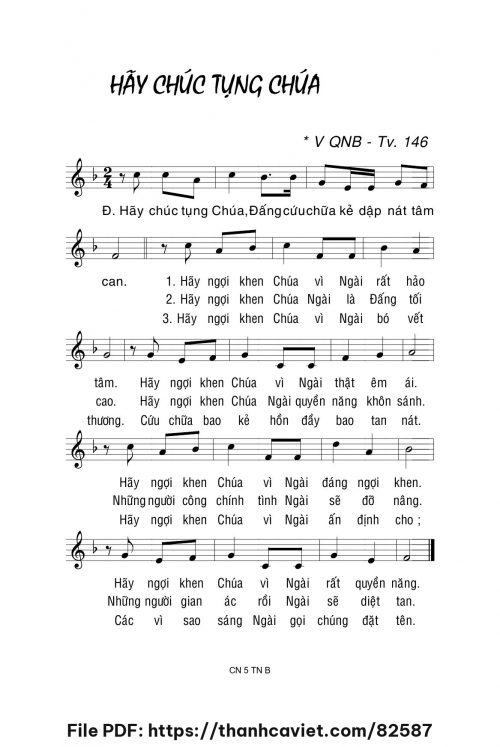 Hãy chúc tụng Chúa - Lm. La Thập Tự - trang 1