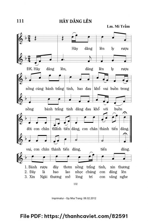 Hãy dâng lên - Lm. Mi Trầm - trang 1