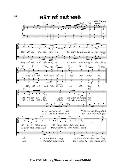 Hãy để trẻ nhỏ - Viết Chung - trang 1