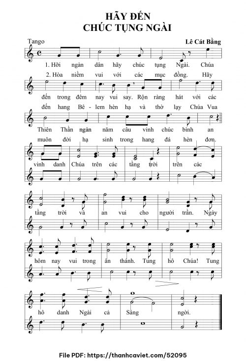 Hãy đến chúc tụng Ngài - Lê Cát Bằng - trang 1