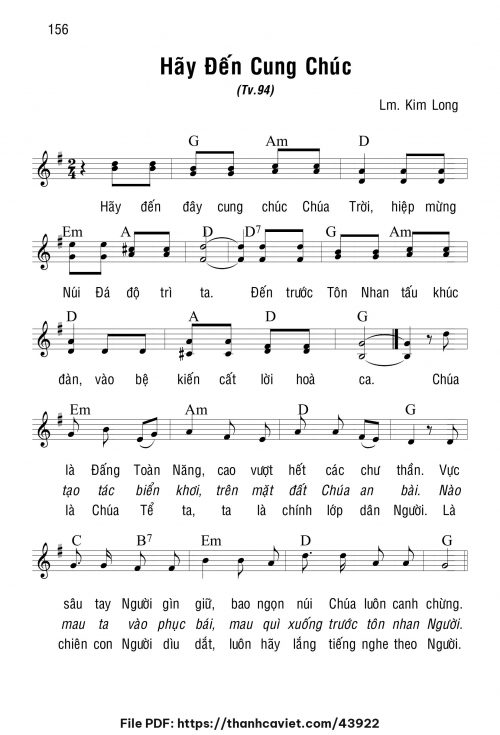 Hãy đến cung chúc - Lm. Kim Long - trang 1