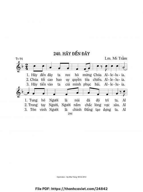 Hãy đến đây - Lm. Mi Trầm - trang 1