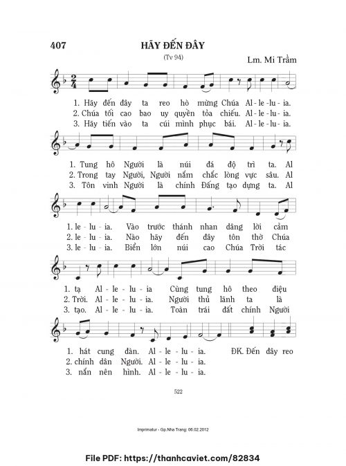 Hãy đến đây - Lm. Mi Trầm - trang 1