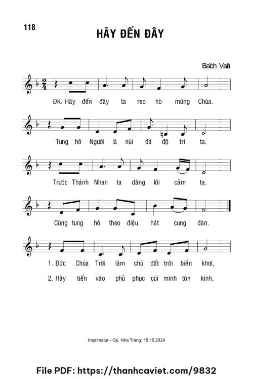 Hãy đến đây - Lm. Bạch Vân - trang 1