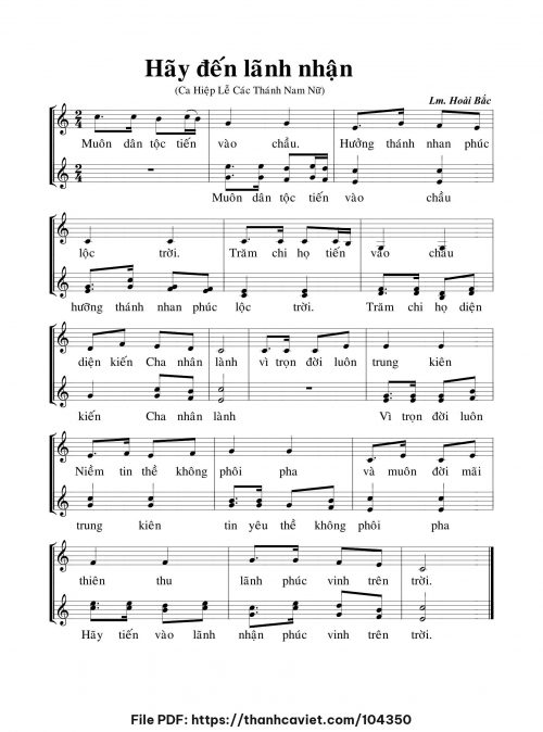 Hãy đến lãnh nhận - Lm. Hoài Bắc, OP - trang 1