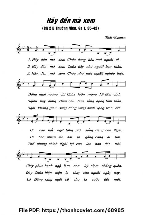 Hãy đến mà xem - Lm. Thái Nguyên - trang 1
