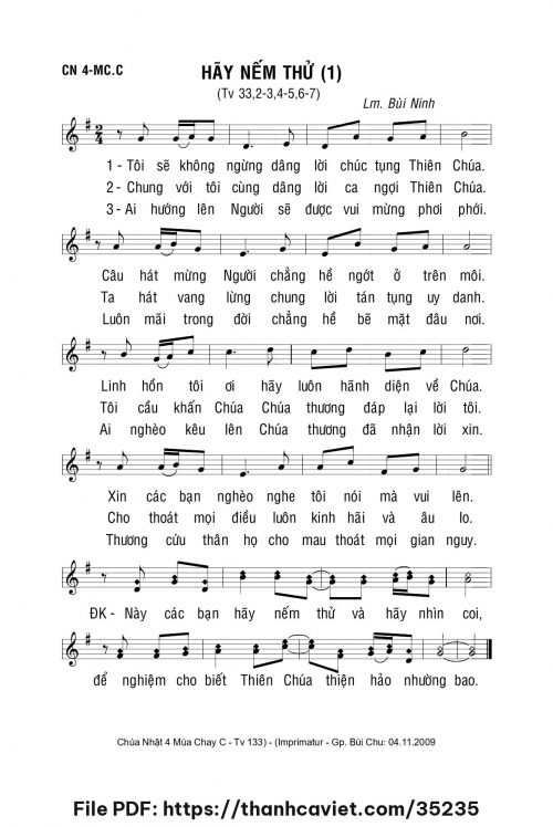 Hãy đến nếm thử 1 - Lm. Bùi Ninh - trang 1