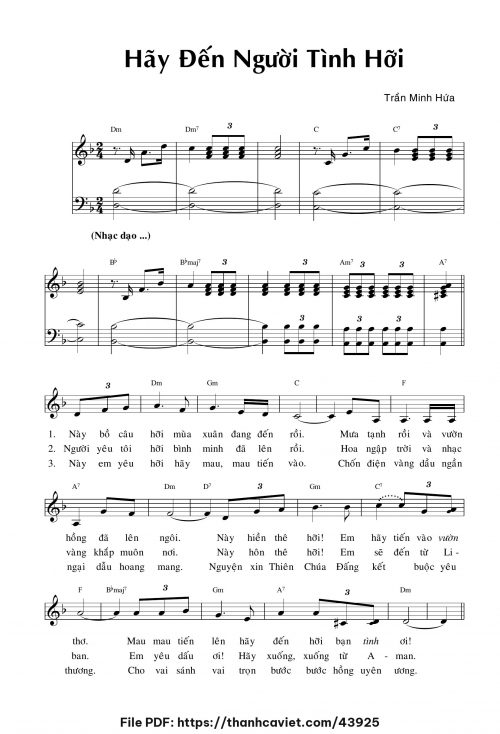 Hãy đến người tình hỡi - Trần Minh Hứa - trang 1