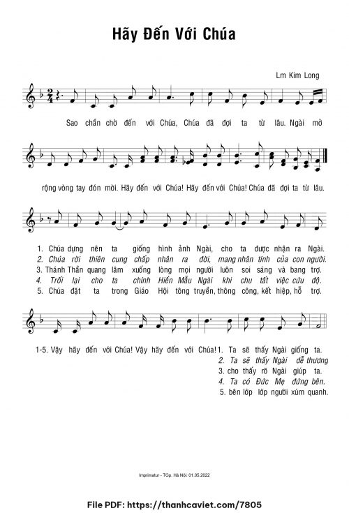 Hãy đến với Chúa - Lm. Kim Long - trang 1