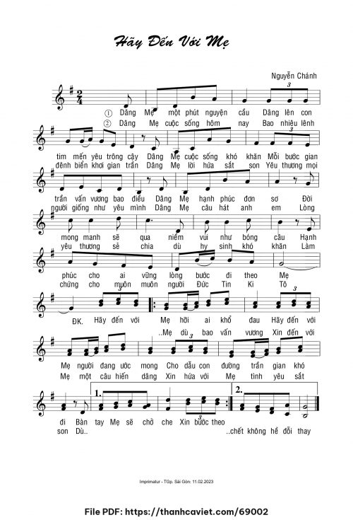Hãy đến với Mẹ - Nguyễn Chánh - trang 1