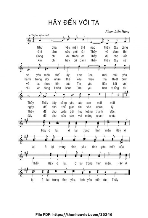 Hãy đến với Ta - Lm. Phạm Liên Hùng - trang 1