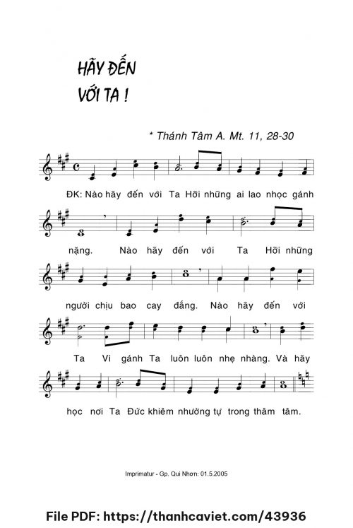 Hãy đến với Ta - Lm. La Thập Tự - trang 1