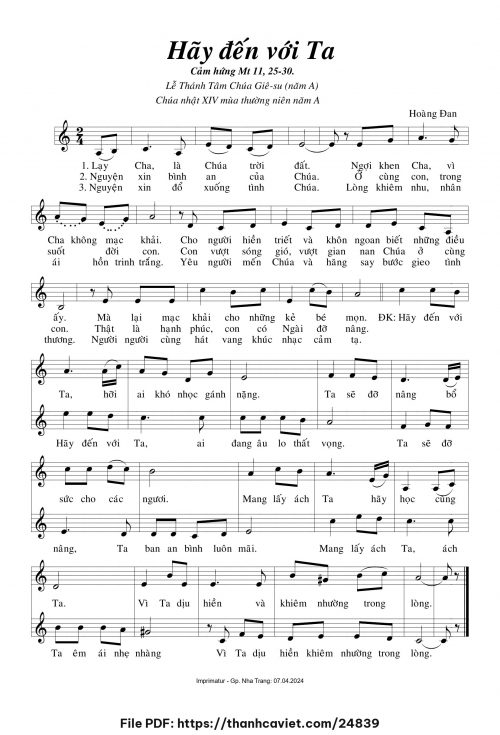 Hãy đến với Ta - Hoàng Đan - trang 1