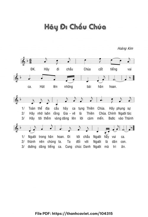 Hãy đi chầu Chúa - Lm. Hoàng Kim - trang 1