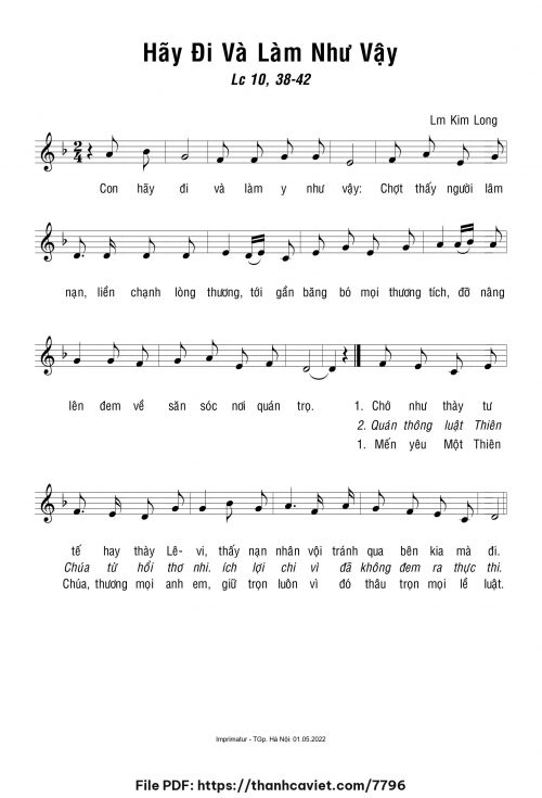Hãy đi và làm như vậy - Lm. Kim Long - trang 1