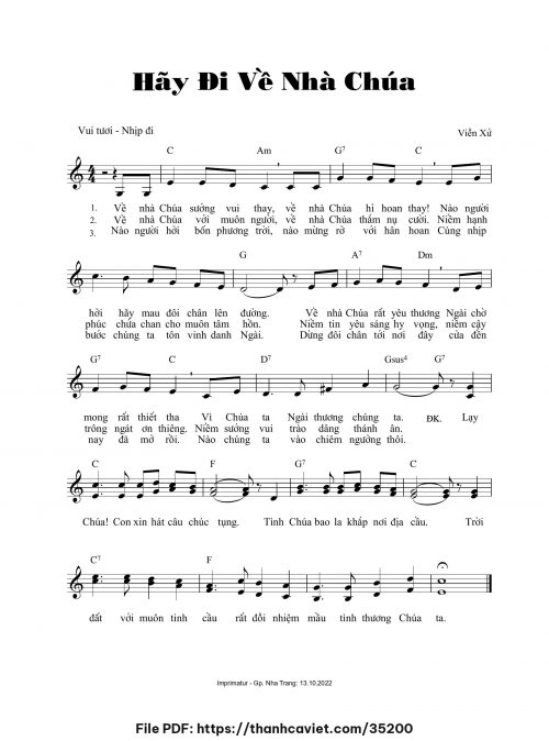 Hãy đi về nhà Chúa - Viễn Xứ - trang 1