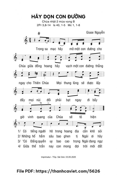 Hãy dọn con đường - Giuse Nguyễn - trang 1