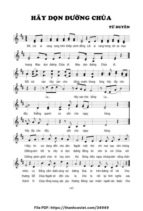 Hãy dọn đường Chúa - Lm. Từ Duyên - trang 1