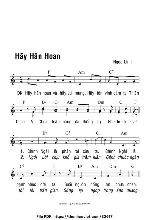 Hãy hân hoan - Ngọc Linh - trang 1