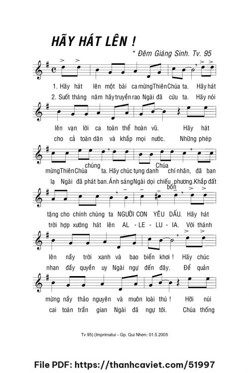 Hãy hát lên - Lm. La Thập Tự - trang 1