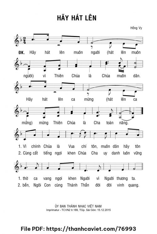 Hãy hát lên - Hồng Vy - trang 1