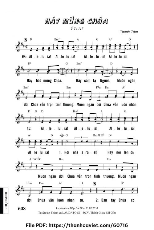 Hãy hát mừng Chúa - Lm. Thành Tâm - trang 1