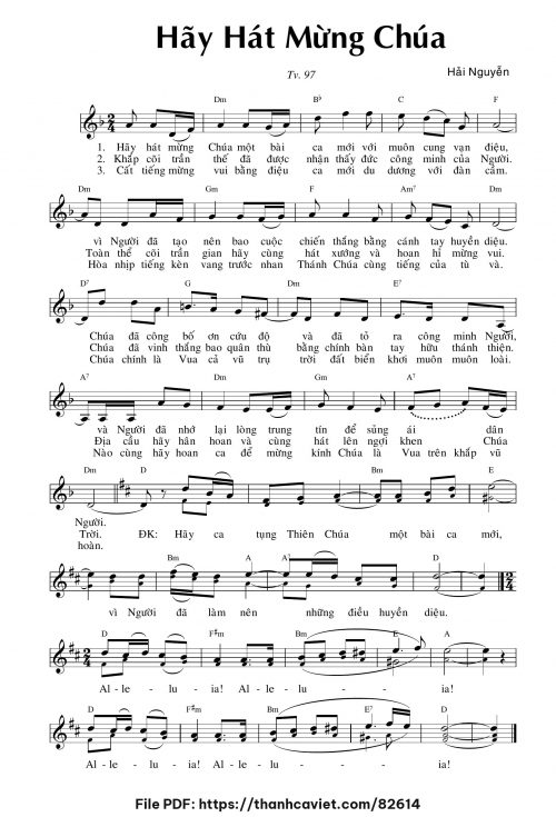 Hãy hát mừng Chúa - Hải Nguyễn - trang 1