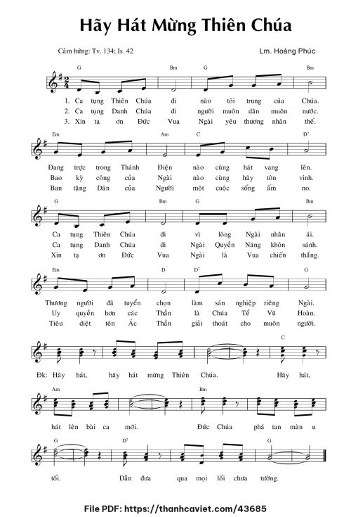 Hãy hát mừng Thiên Chúa - Lm. Hoàng Phúc - trang 1