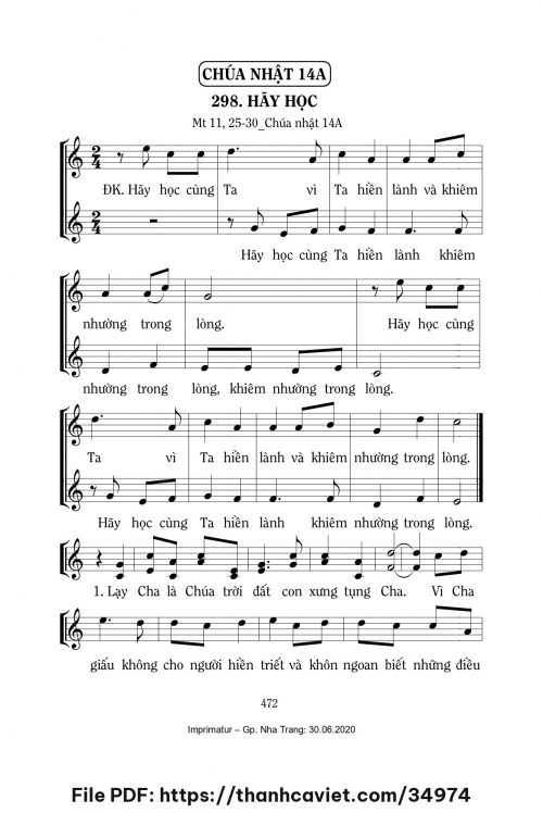 Hãy học [CN14 TNA] – - Lm. Mi Trầm - trang 1