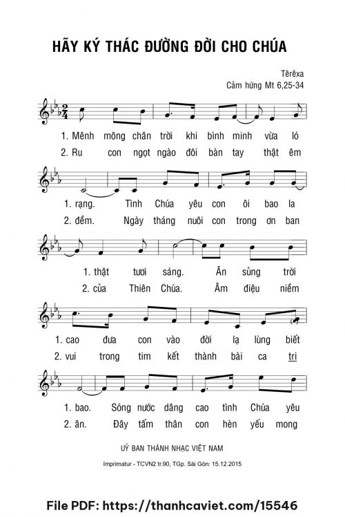 Hãy ký thác đường đời cho Chúa - Sr. Têrêsa - trang 1