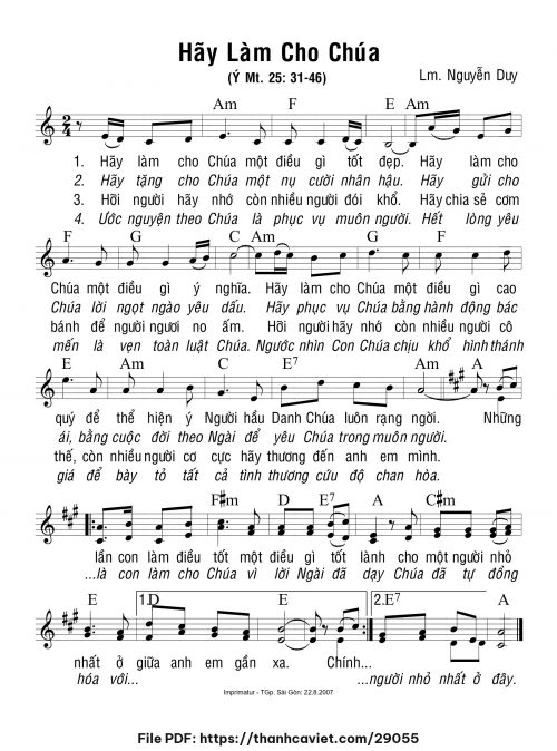 Hãy làm cho Chúa - Lm. Nguyễn Duy - trang 1