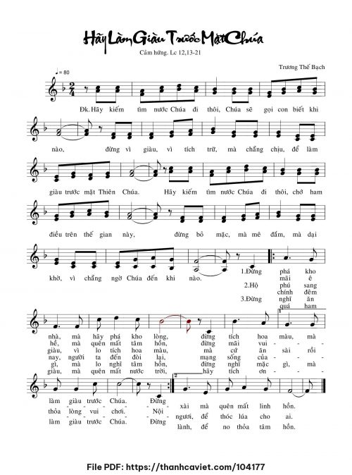 Hãy làm giàu trước mặt Chúa - Trương Thế Bạch - trang 1
