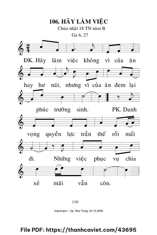 Hãy làm việc [CN18 TNB] – - Lm. Mi Trầm - trang 1