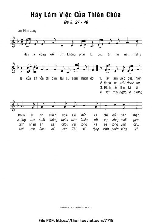 Hãy làm việc của Thiên Chúa - Lm. Kim Long - trang 1