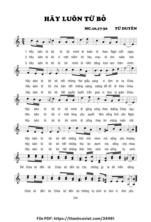 Hãy luôn từ bỏ - Lm. Từ Duyên - trang 1