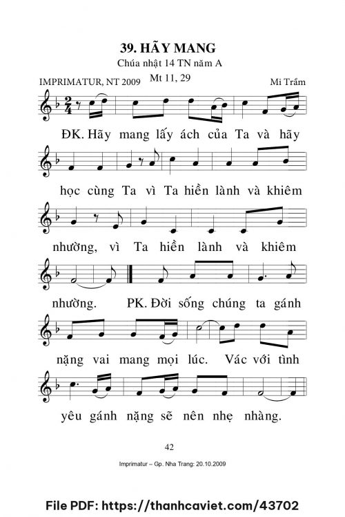 Hãy mang [CN14 TNA] – - Lm. Mi Trầm - trang 1