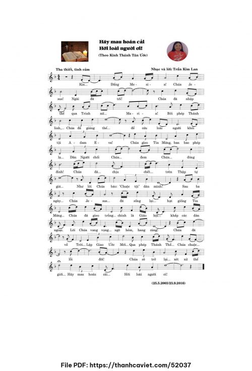 Hãy mau Hoán cải, hỡi loài người ơi - Trần Kim Lan - trang 1
