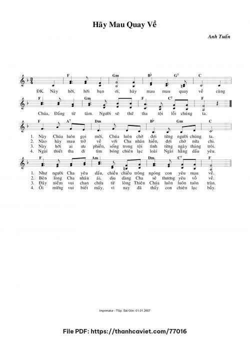Hãy mau quay về - Anh Tuấn - trang 1