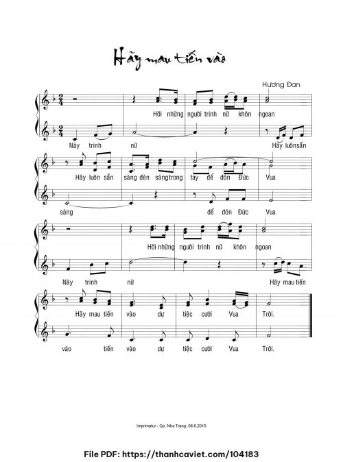 Hãy mau tiến vào - Sr. Hương Đan - trang 1