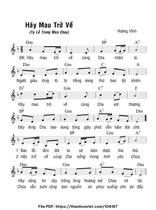 Hãy mau trở về - Hương Vĩnh - trang 1
