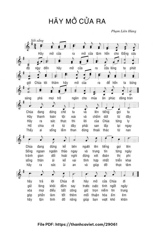 Hãy mở cửa ra - Lm. Phạm Liên Hùng - trang 1