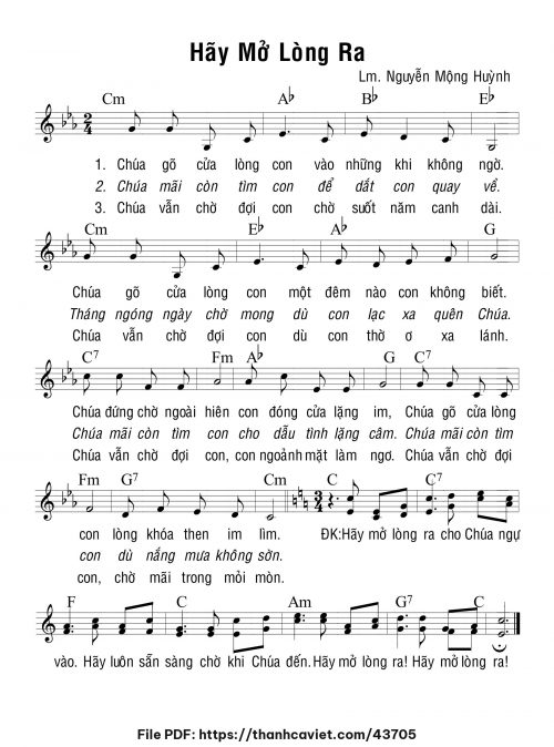 Hãy mở lòng ra - Lm. Nguyễn Mộng Huỳnh - trang 1