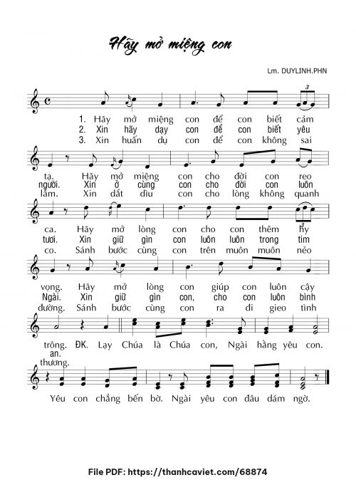 Hãy mở miệng con - Lm. DUYLINH.PHN - trang 1