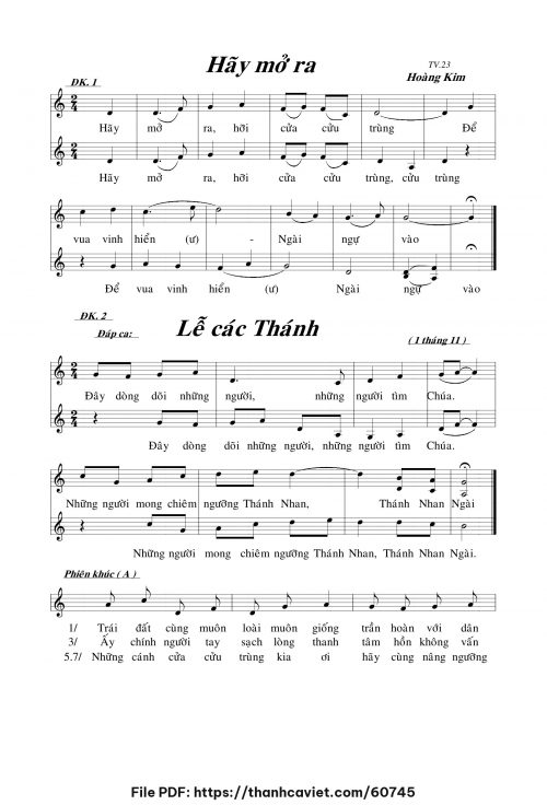 Hãy mở ra - Lm. Hoàng Kim - trang 1