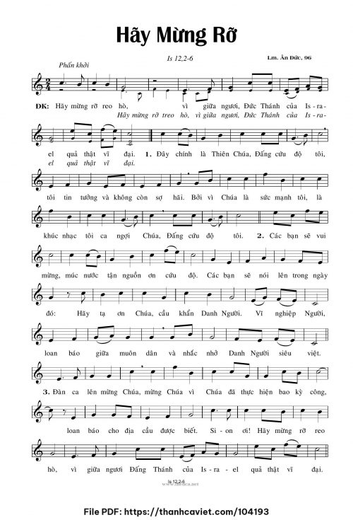 Hãy mừng rỡ - Lm. Ân Đức - trang 1