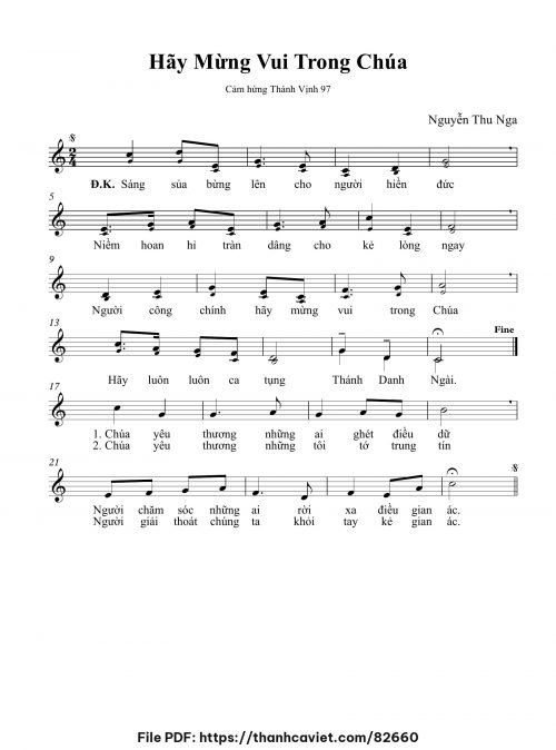 Hãy mừng vui trong Chúa - Nguyễn Thu Nga - trang 1